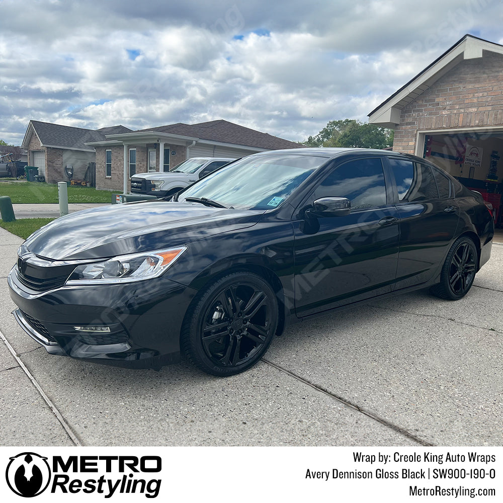 black honda vinyl wrap