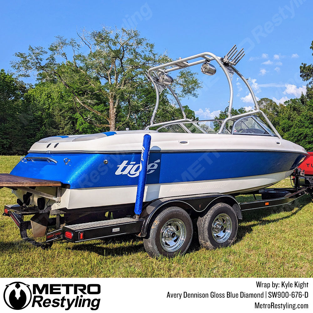 Avery Gloss Blue Diamond Vinyl Boat Wrap