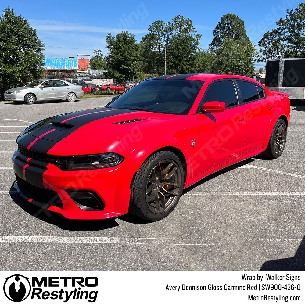 Dodge Charger Wrapped Gloss Carmine Red