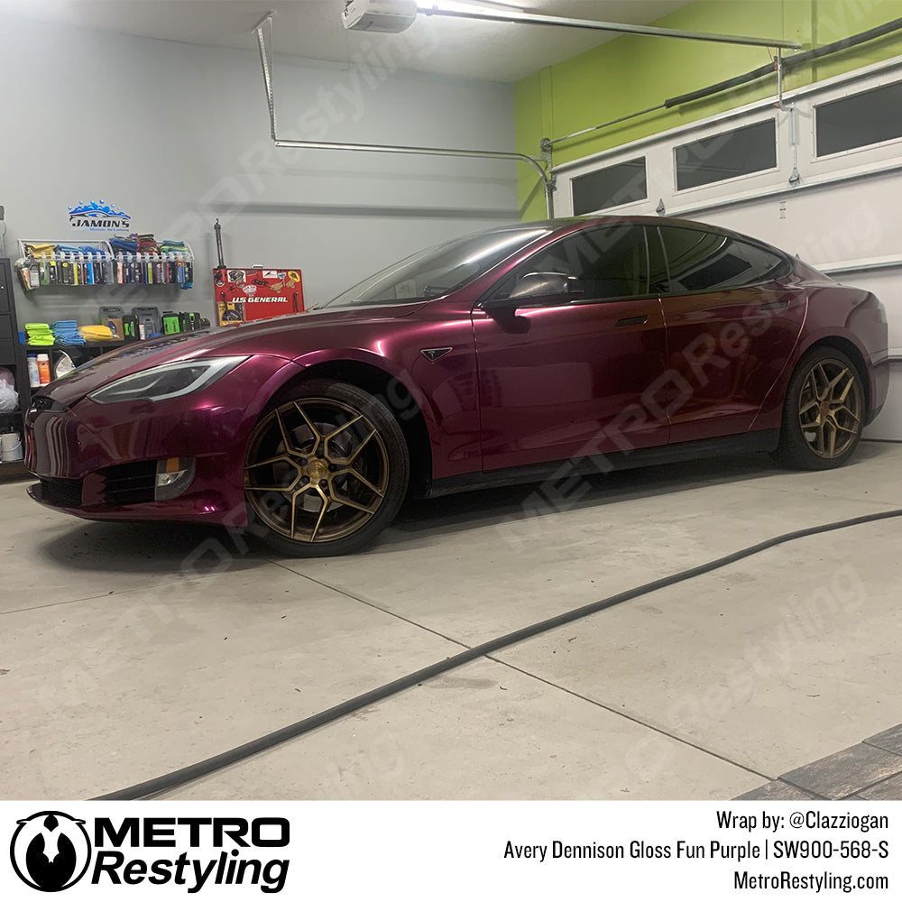 fun purple tesla wrap