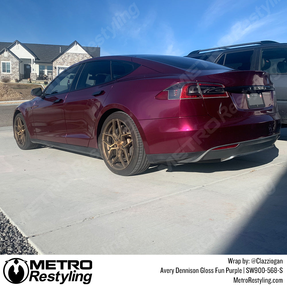purple tesla vinyl wrap
