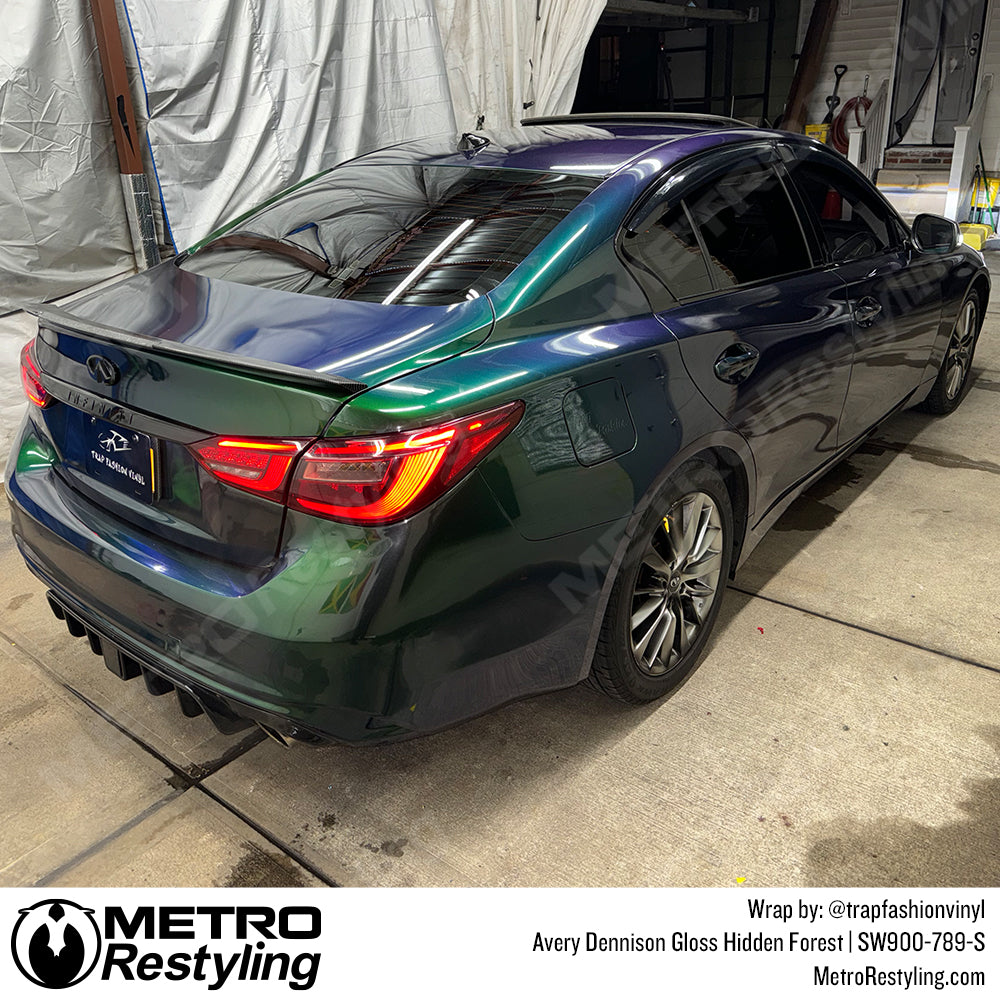gloss green infiniti vinyl wrap