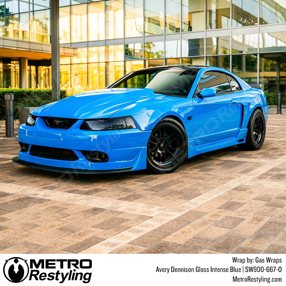 blue mustang wrap