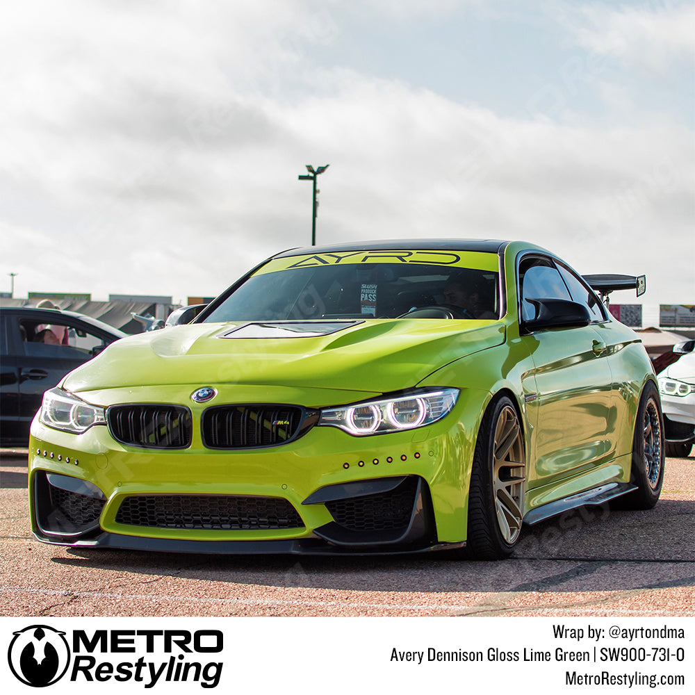 Gloss lime green bmw wrap
