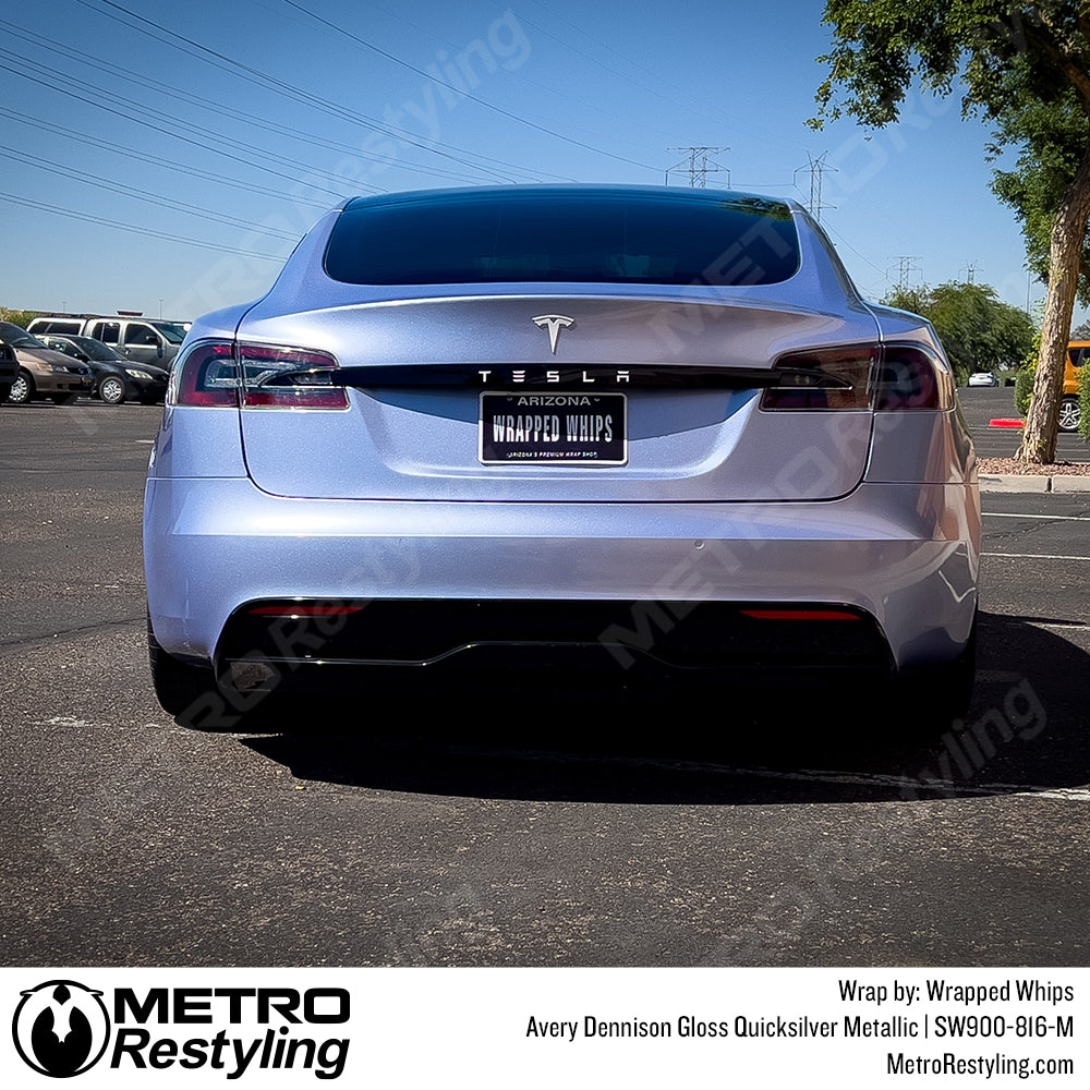 silver tesla model s wrap