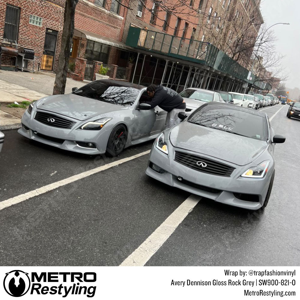 Gloss Rock Gray Vinyl Wrapped Infiniti