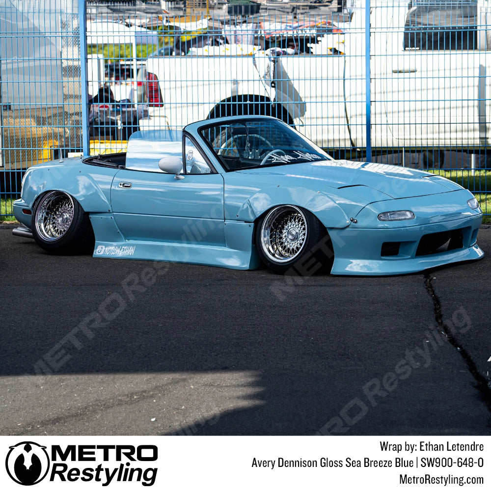 mazda light blue vinyl wrap