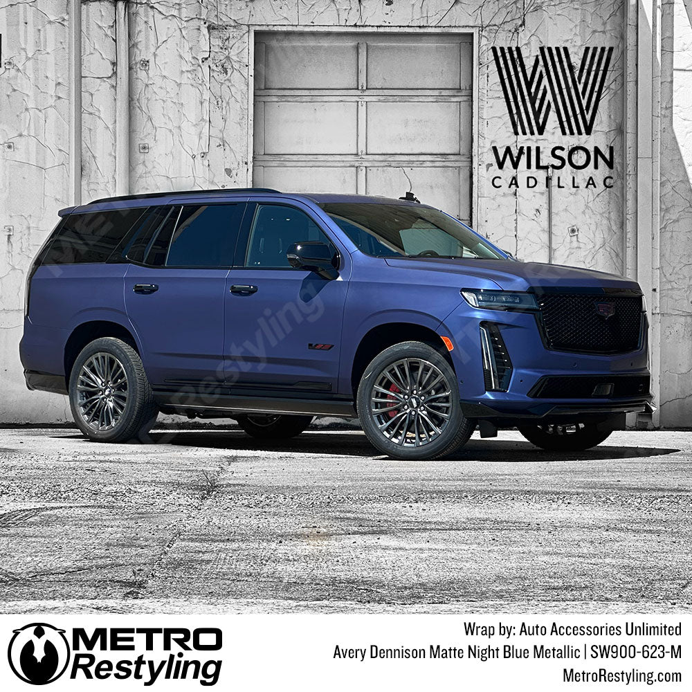 Night Blue Metallic Cadillac Escalade Wrapped