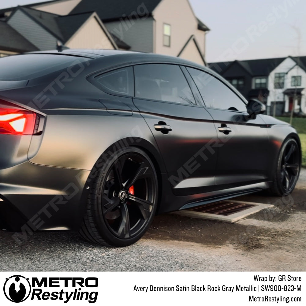black audi vinyl wrap