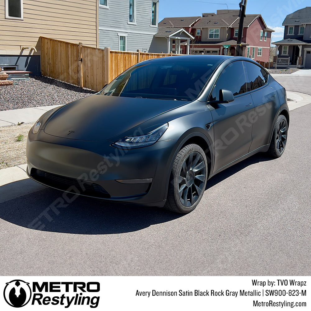 satin black tesla wrap