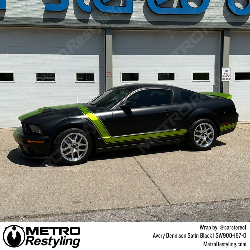Ford Mustang Wrapped Satin Black Vinyl