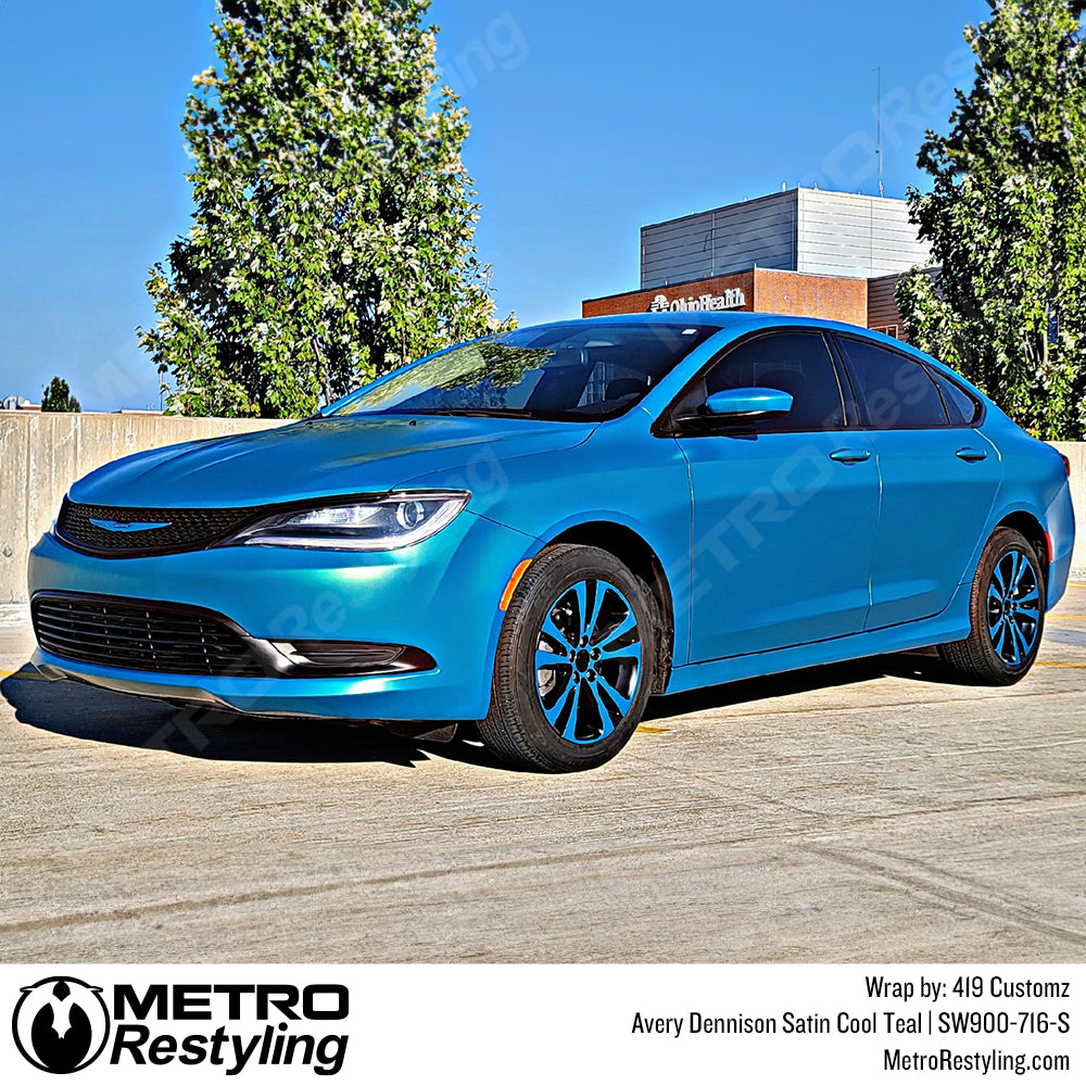 satin blue Chrysler wrap