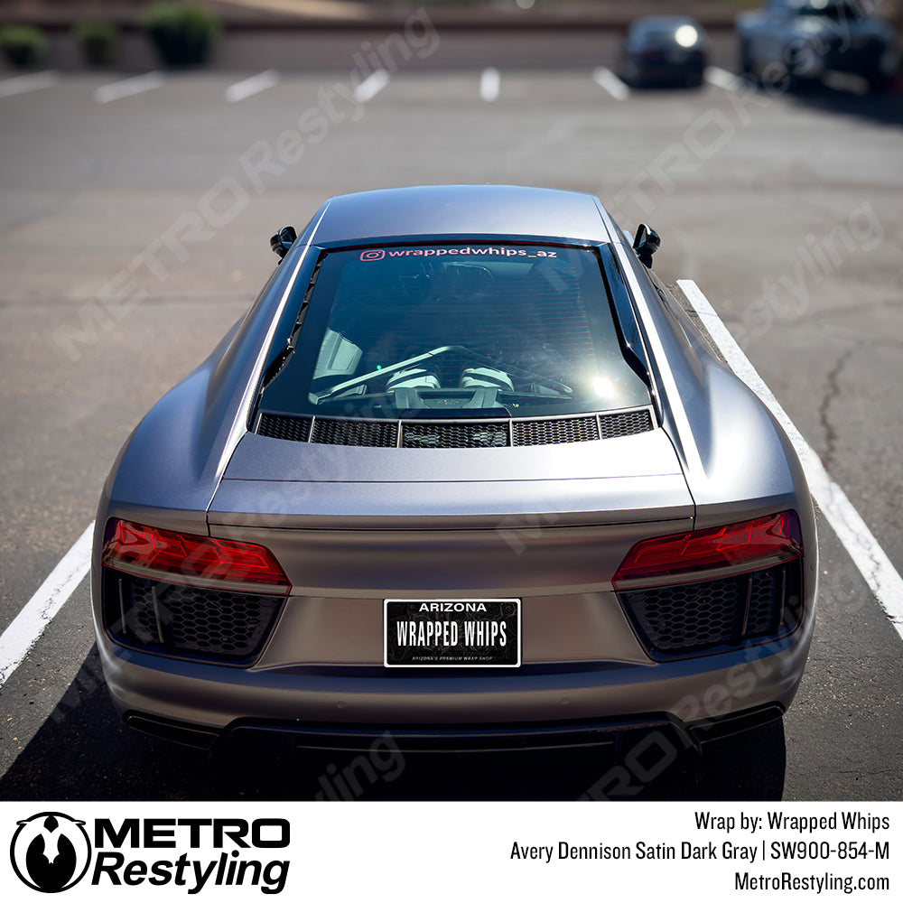 gray audi r8 vinyl wrap
