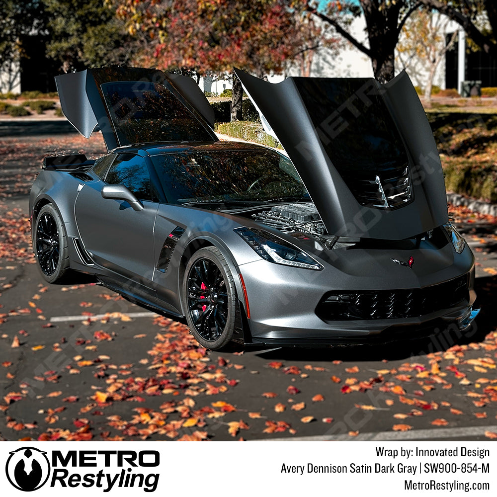 dark gray corvette wrap