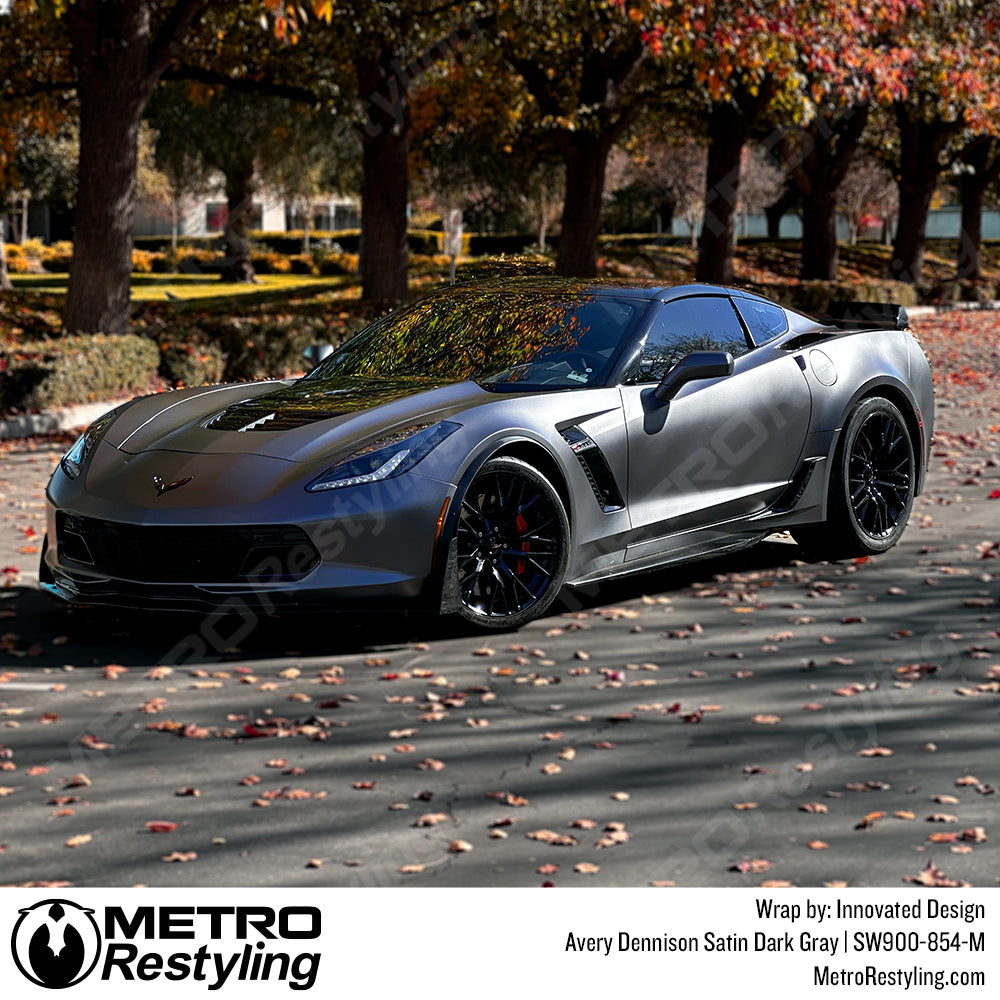 satin gray corvette wrap