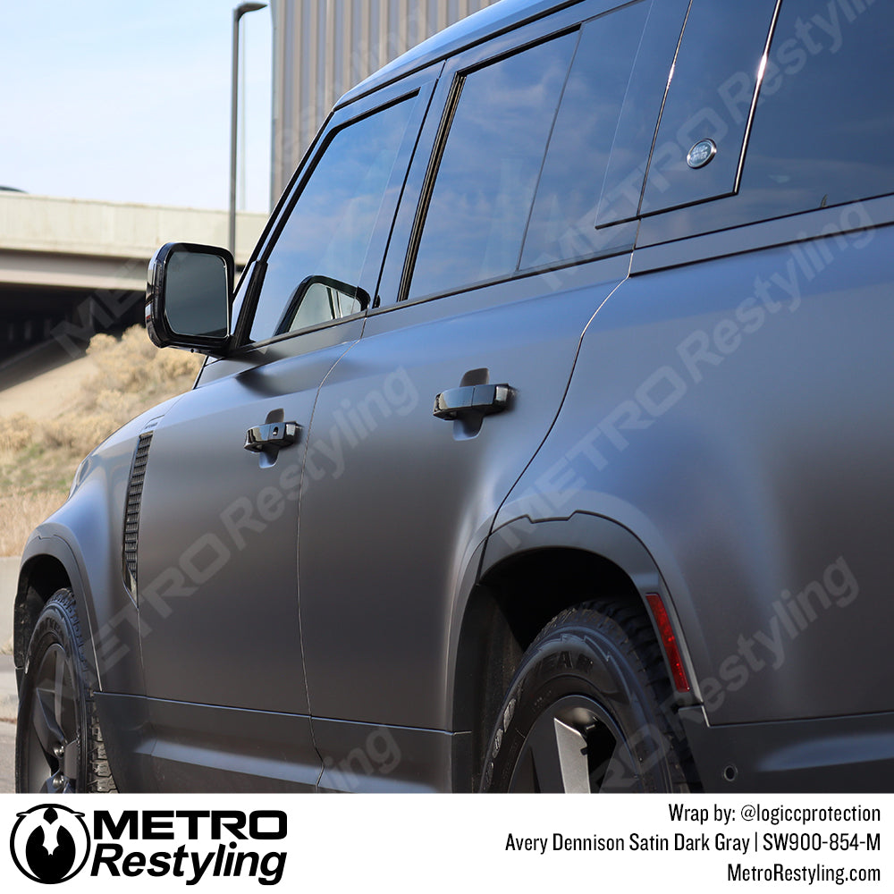 dark gray land rover wrap