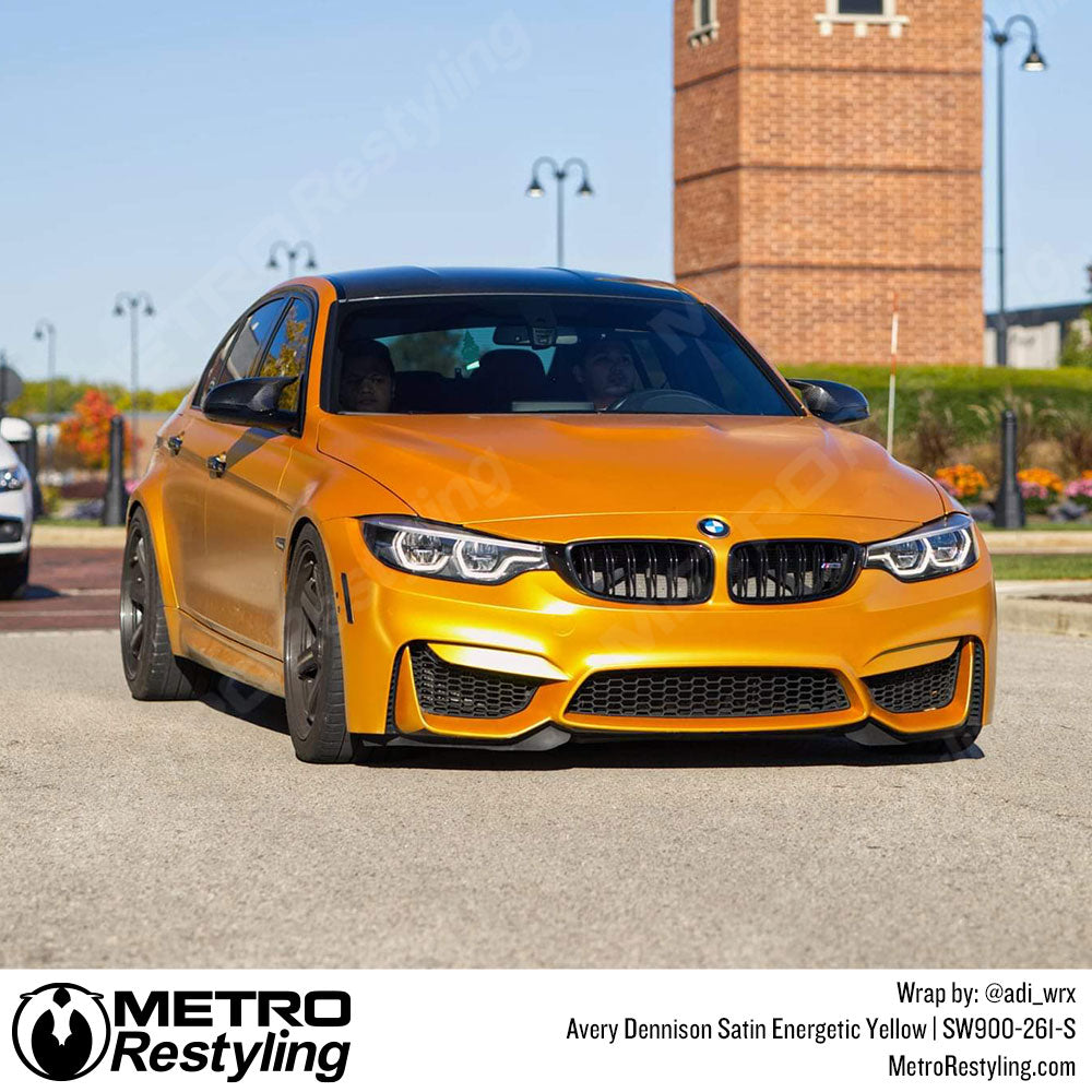 Vinyl Wrapped Energetic Yellow BMW