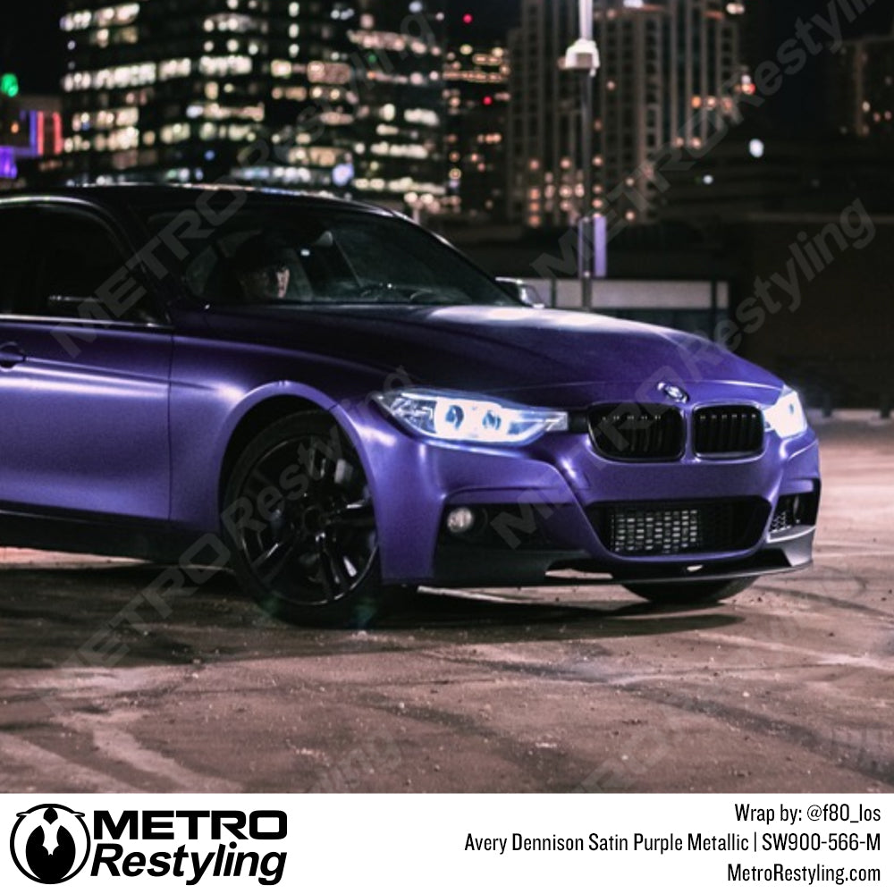 Satin purple bmw wrap