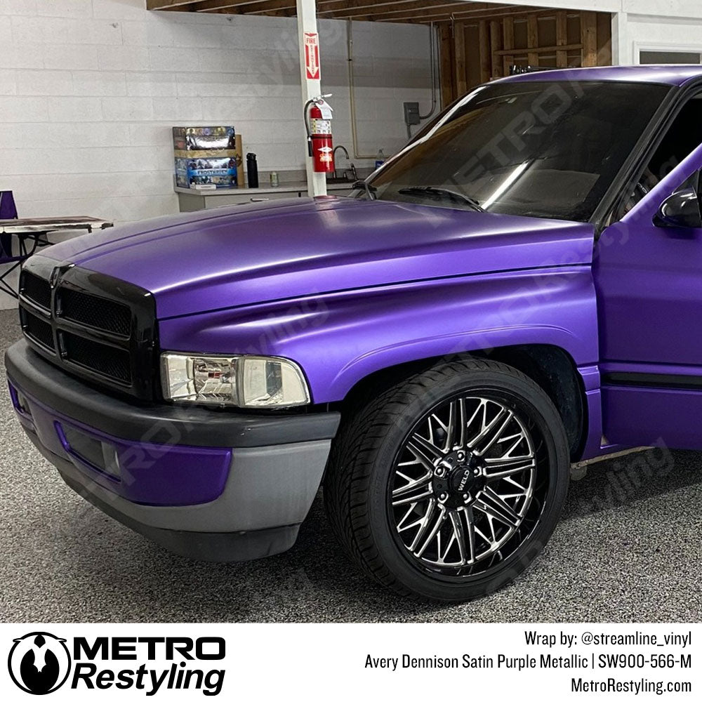 Satin Purple Metallic Vinyl Wrapped Dodge Ram