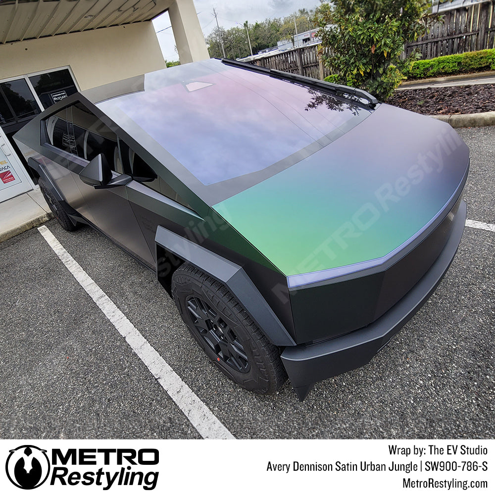 green cybertruck wrap