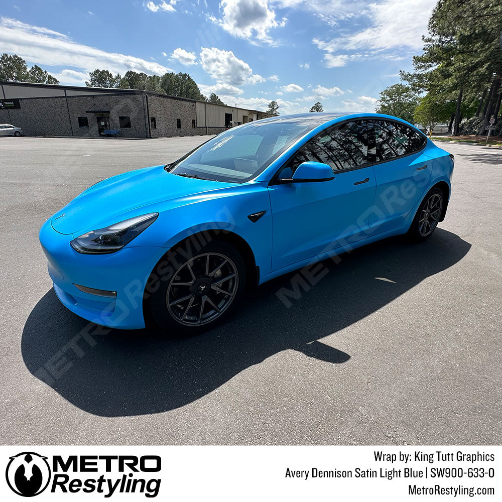 Light Blue Tesla Vinyl Wrap