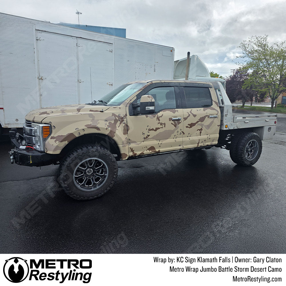 desert storm camo truck wrap