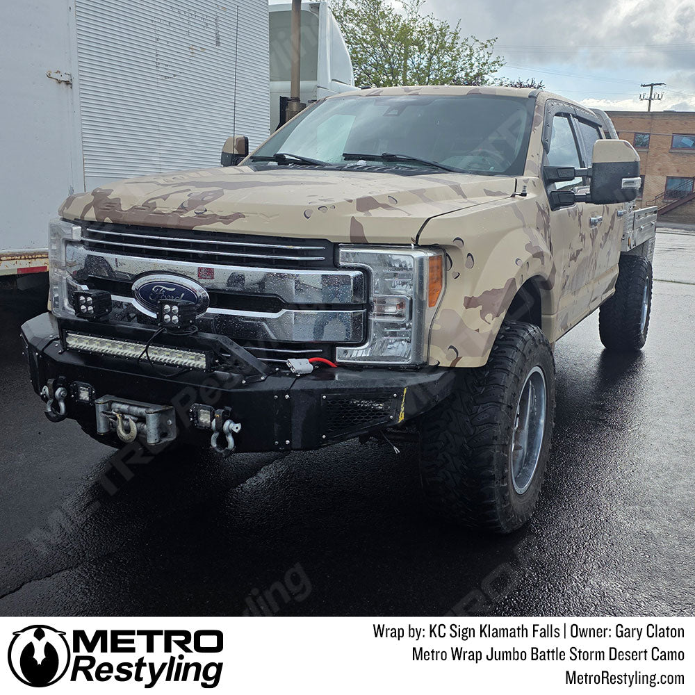 desert storm camo truck wrap