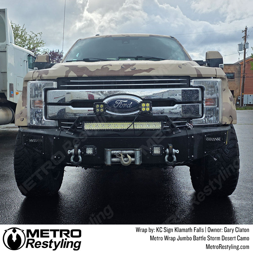 desert storm camo truck wrap