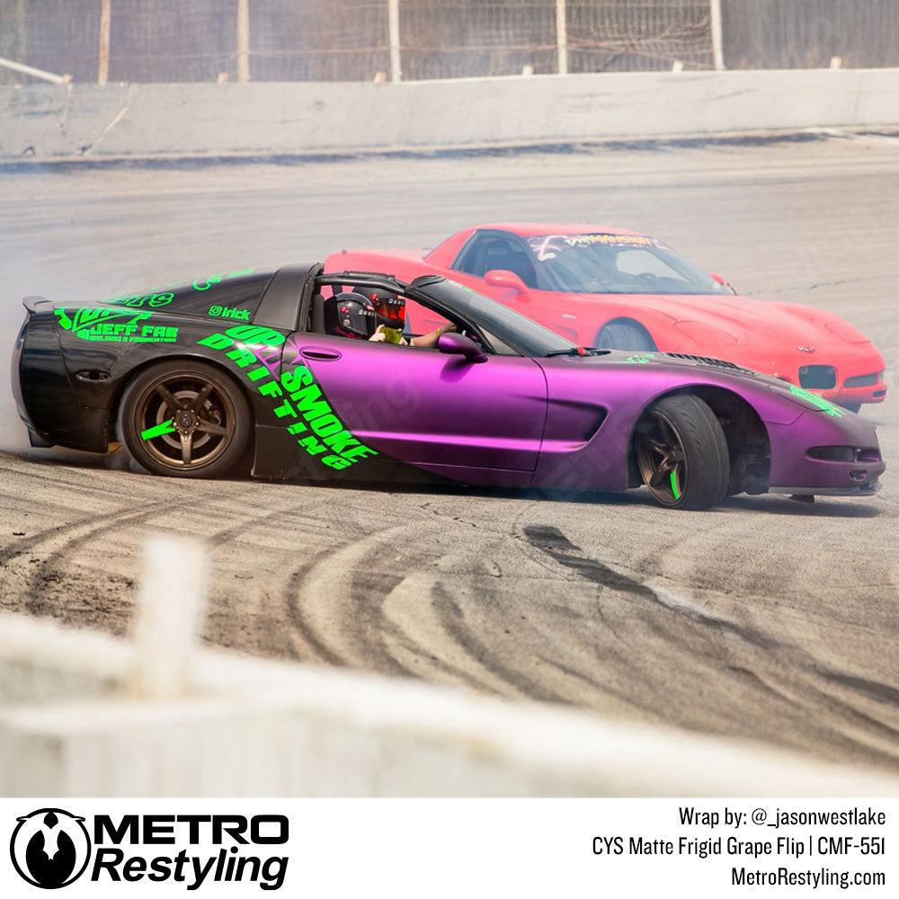CYS Matte purple corvette vinyl wrap