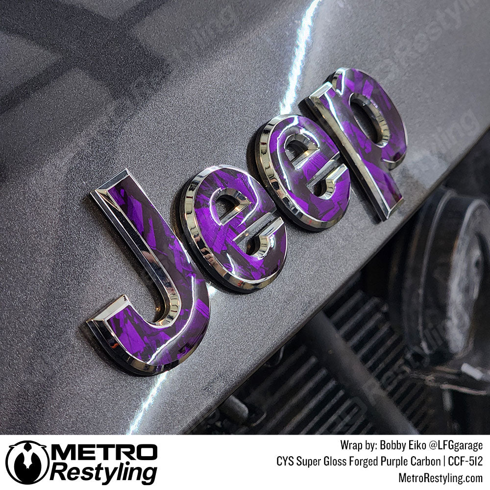 purple carbon fiber jeep emblem