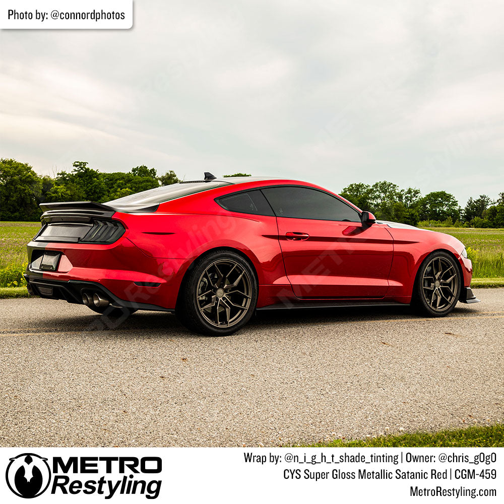 red mustang wrap