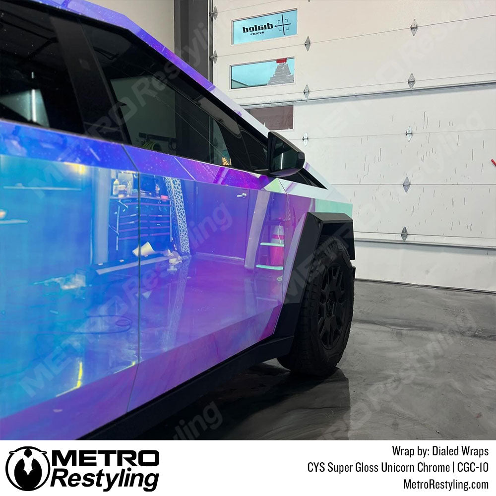 super chrome cybertruck wrap