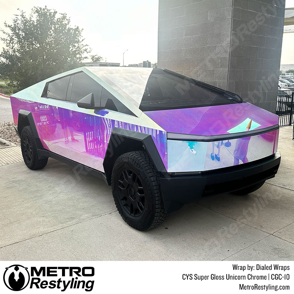 pink iridescent cybertruck vinyl