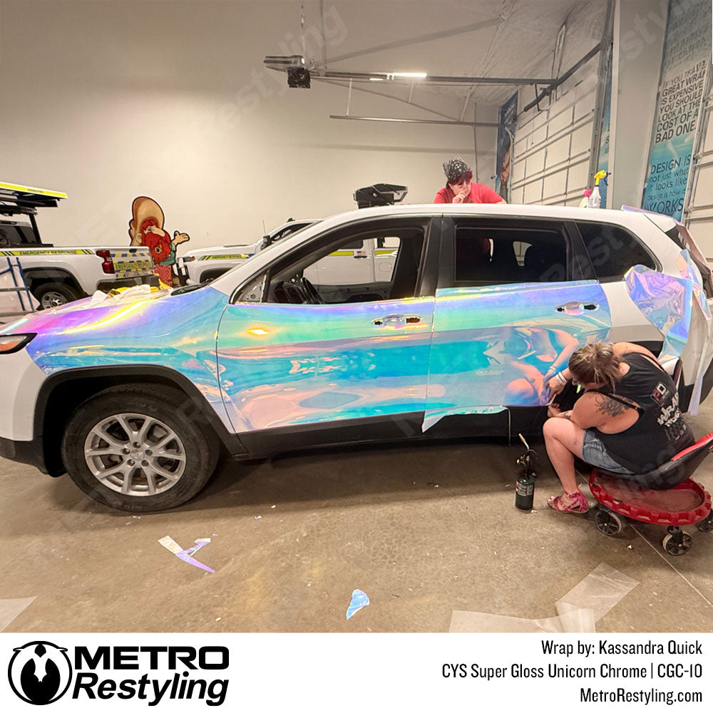 unicorn chrome suv wrap