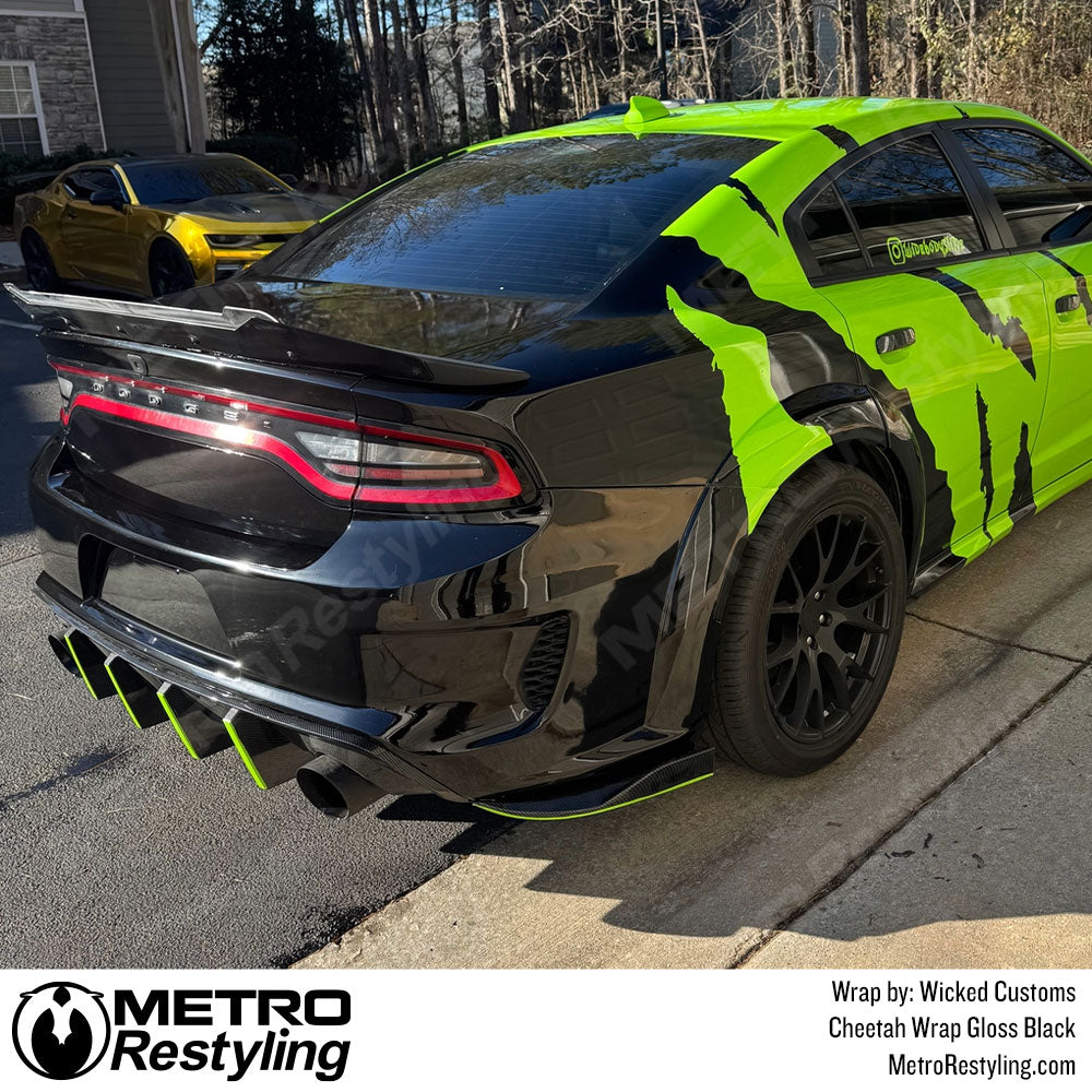black and green charger wrap