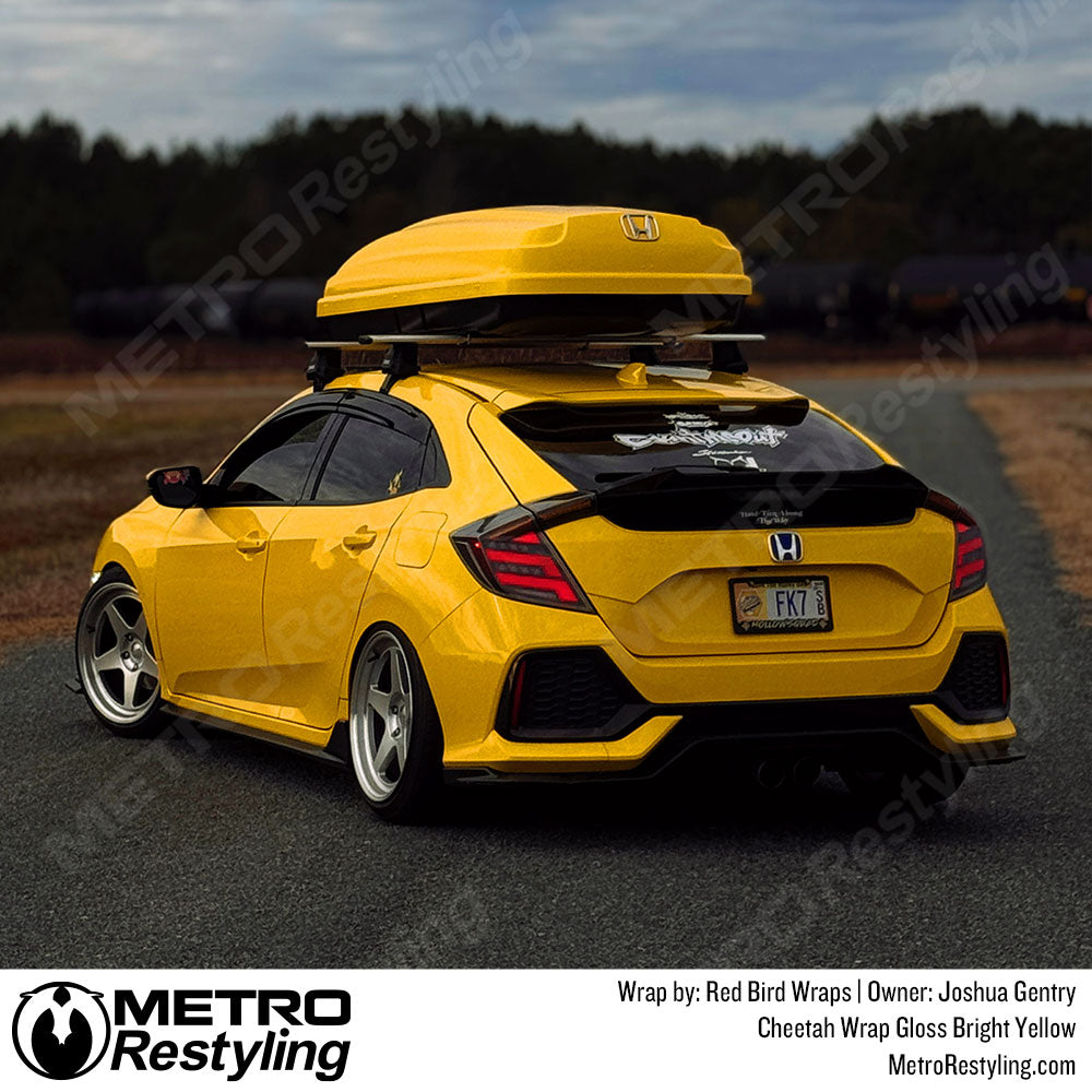 yellow honda civic wrap