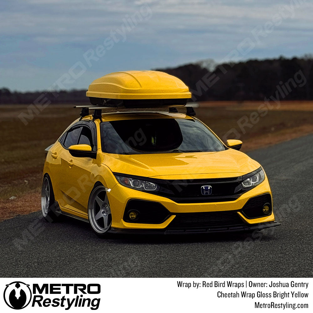 yellow honda civic wrap