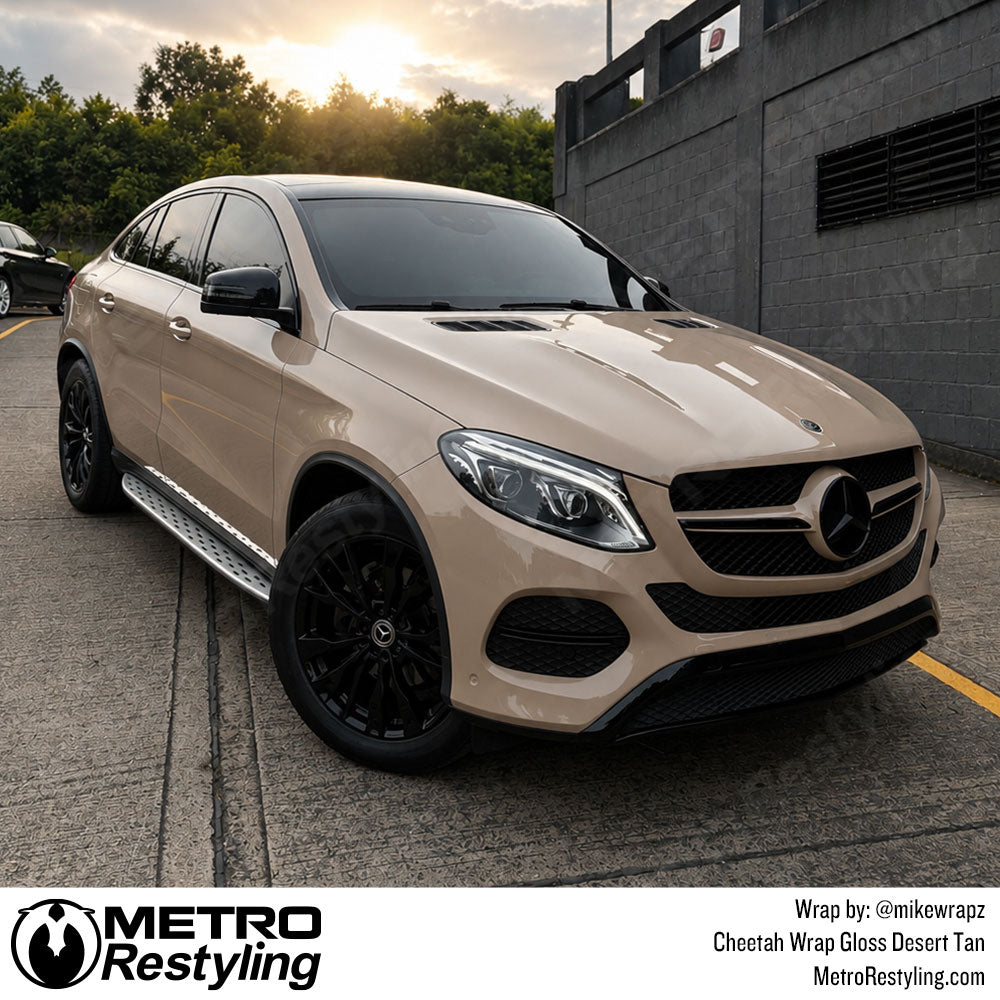 gloss desert tan mercedes wrap