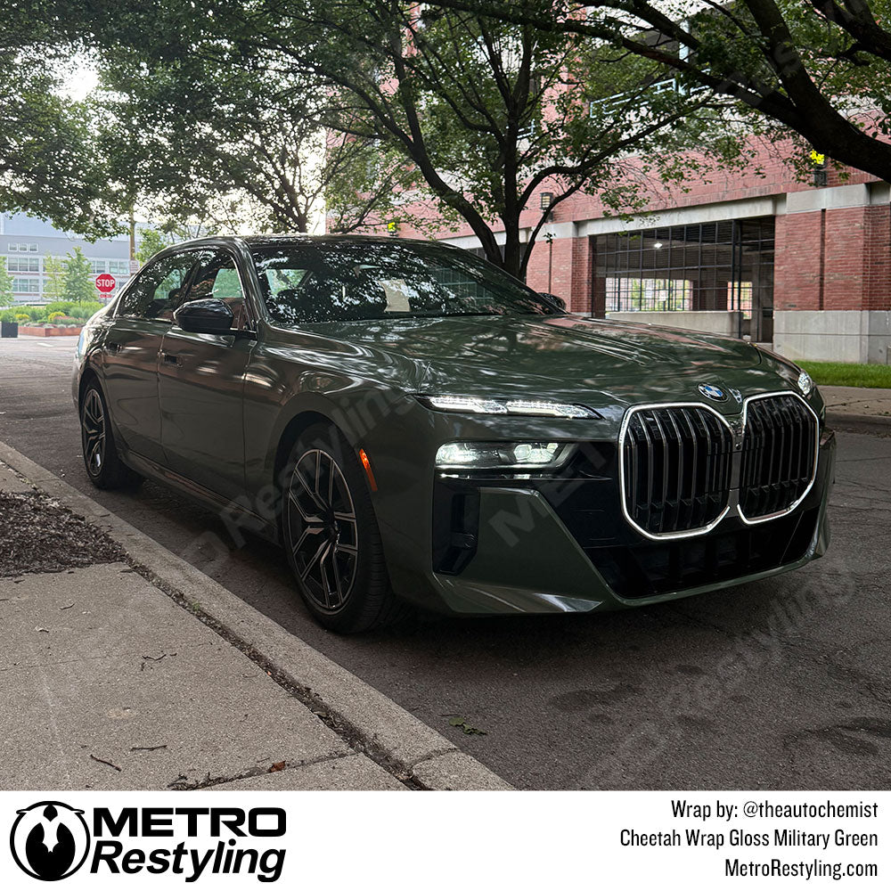Cheetah wrap green bmw wrap