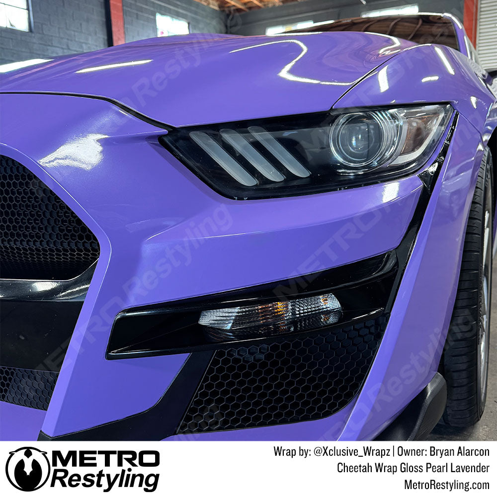 glossy pearl lavender mustang wrap