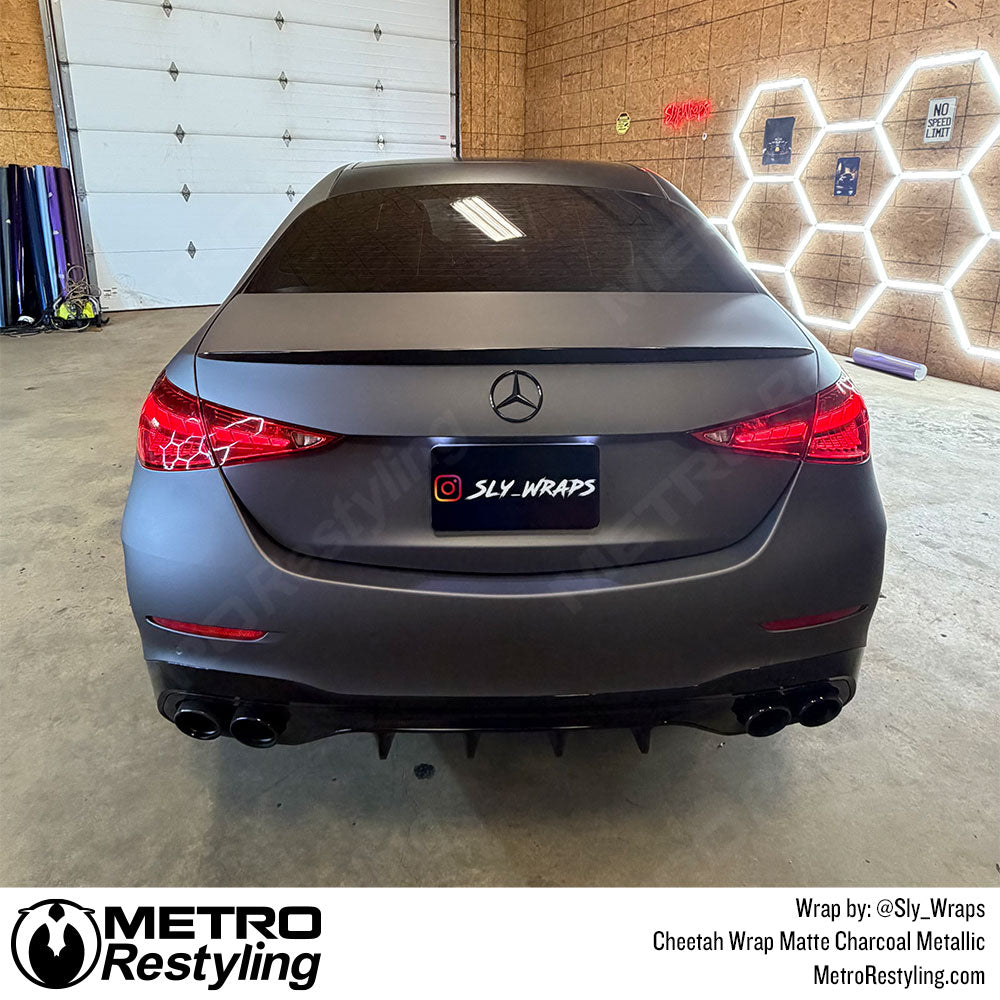 car with gray color vinyl wrap