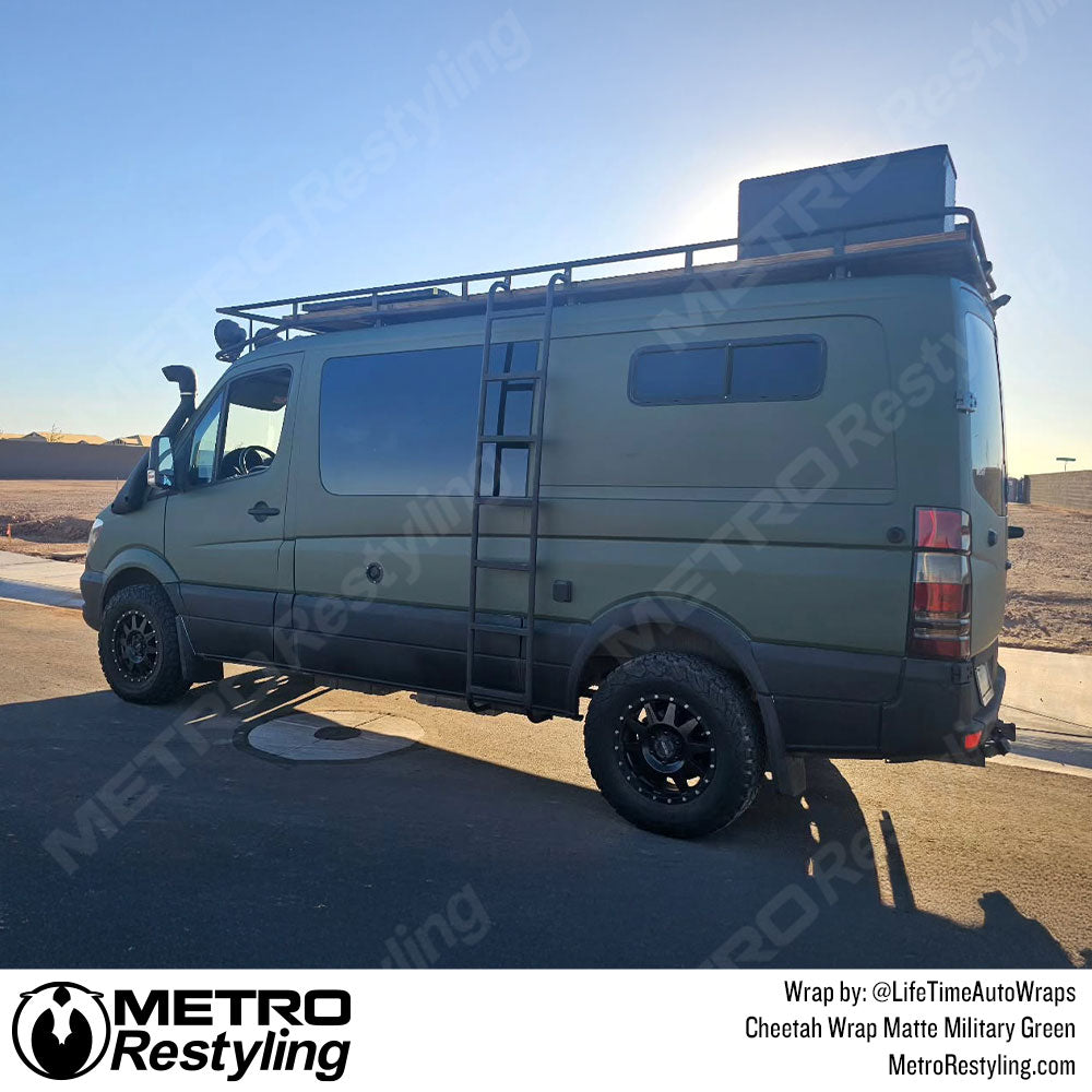 mercedes sprinter van with green wrap