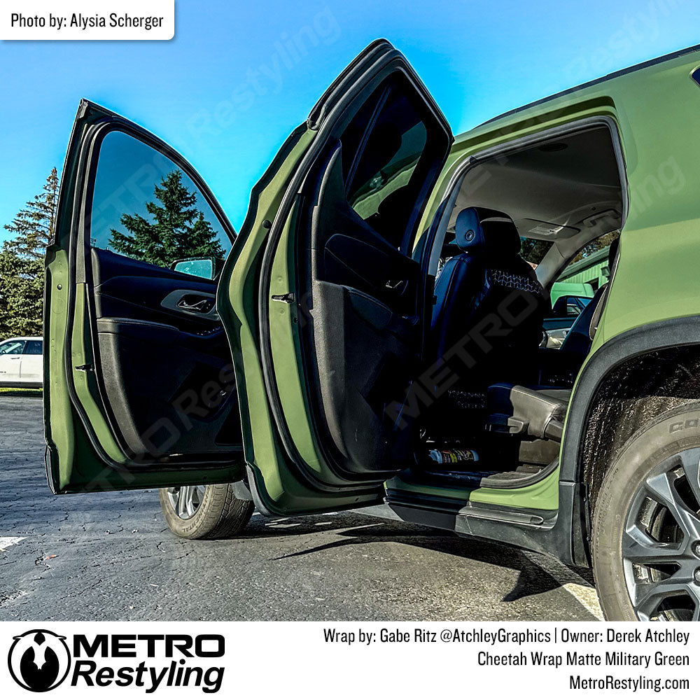 matte army green chevy wrap