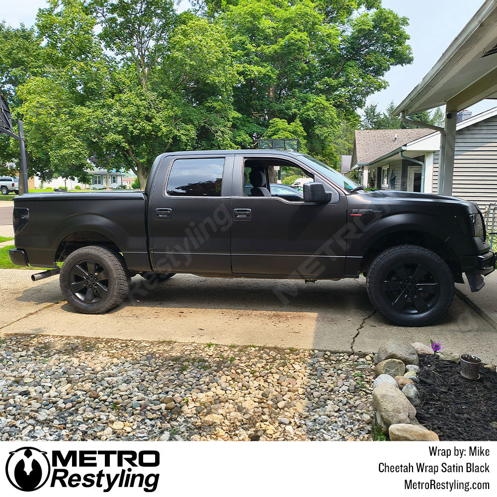 Cheetah Wrap Satin Black Vinyl Wrap