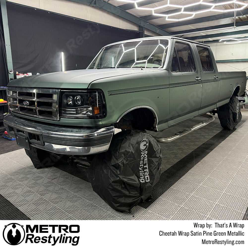 Cheetah Wrap Satin Pine Green Metallic Vinyl Wrap