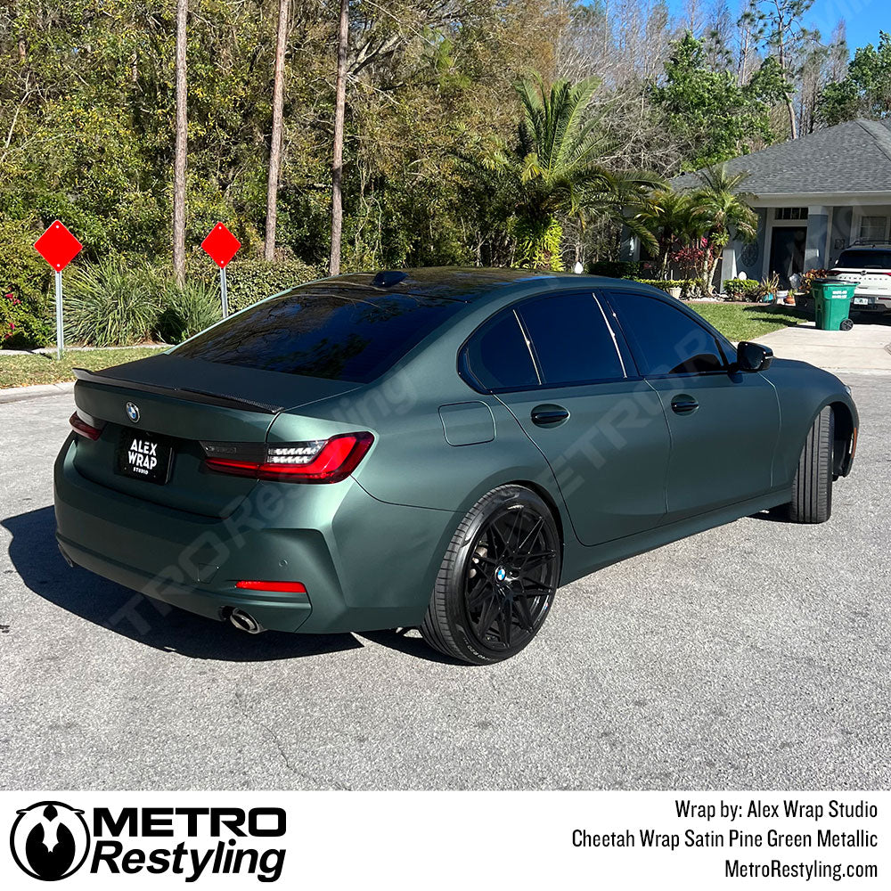 pine green car wrap