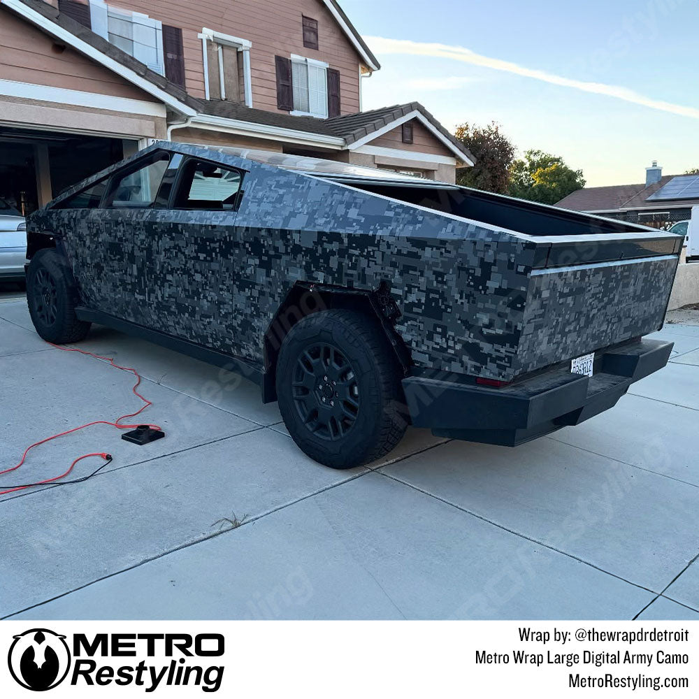 Camo cybertruck wrap
