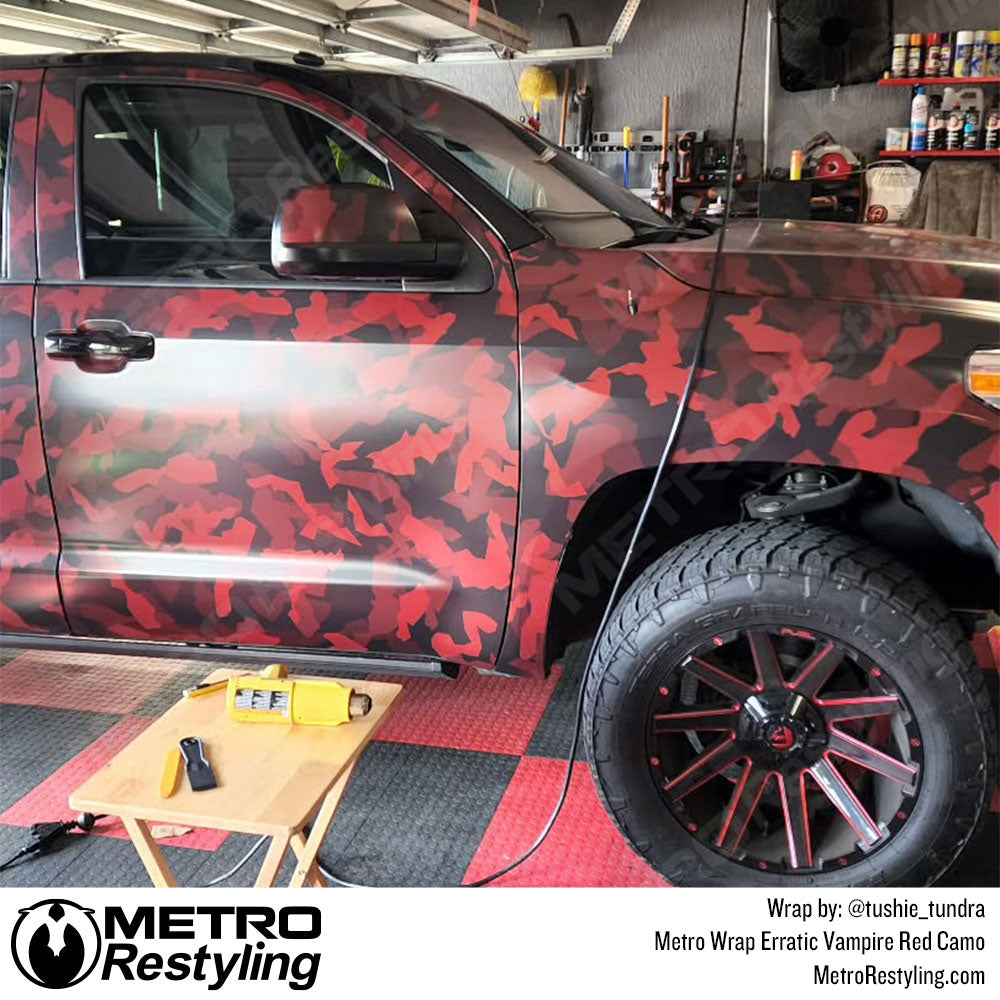 red camo wrap truck
