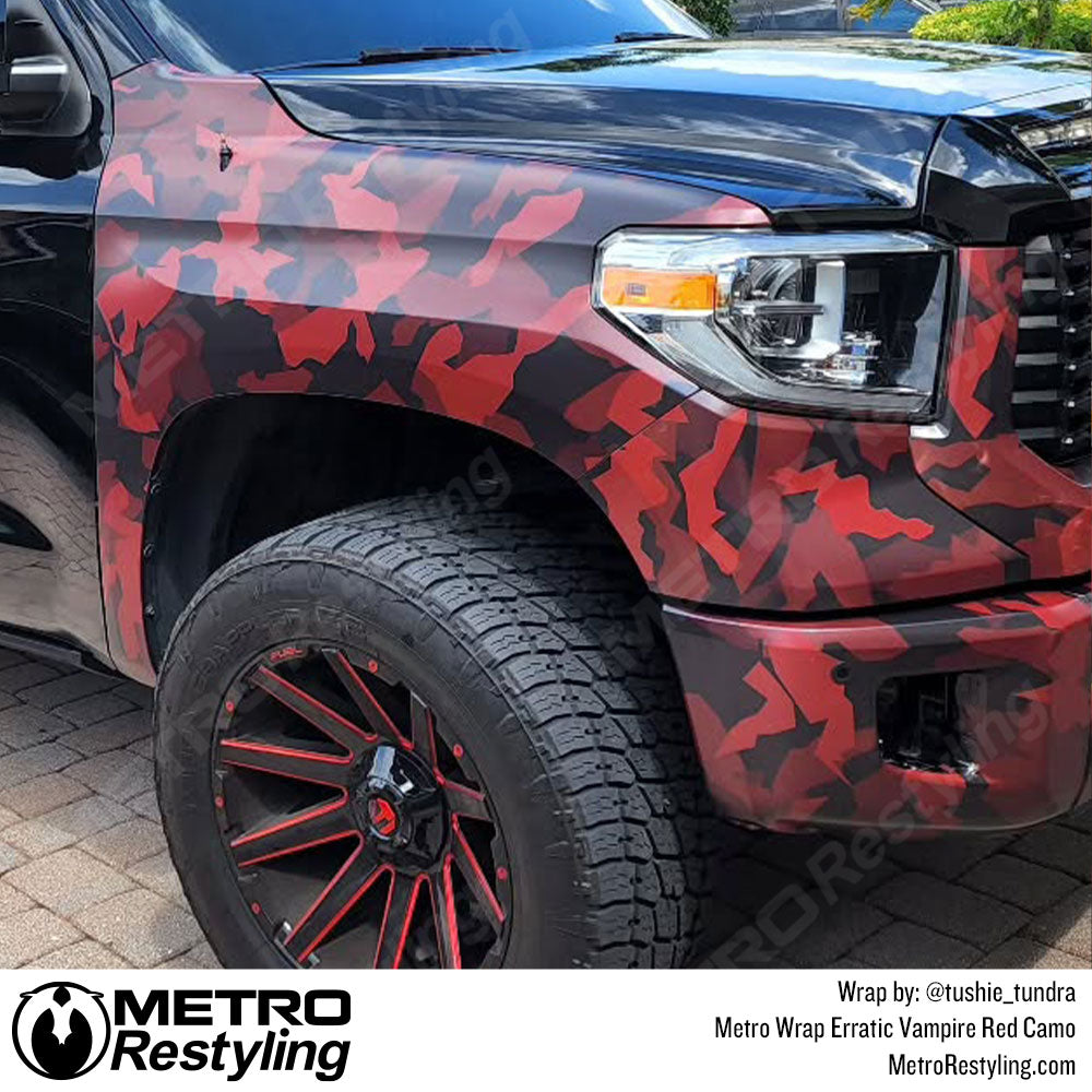 red camo wrap truck