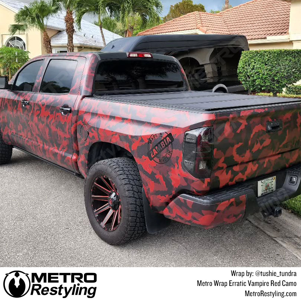 red camo wrap truck